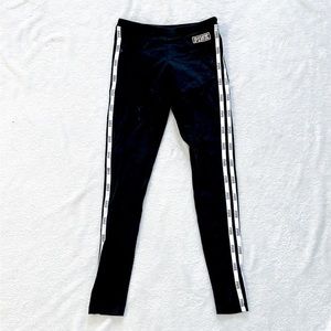 Victoria’s Secret PINK Black Side Stripe Cotton Leggings
